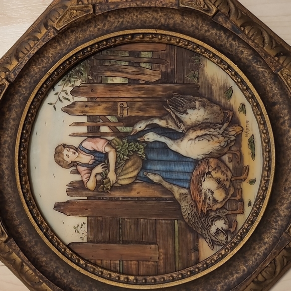 Artini Engraving Twin Hand Painted Etched 4-D - Picture 3 of 14